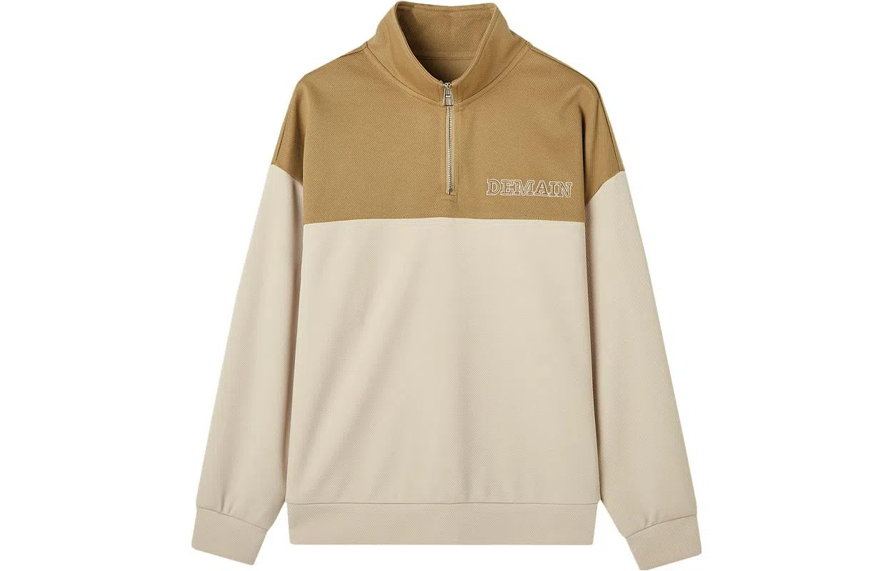 【dme】休闲拼接复古宽松卫衣 女款 杏色