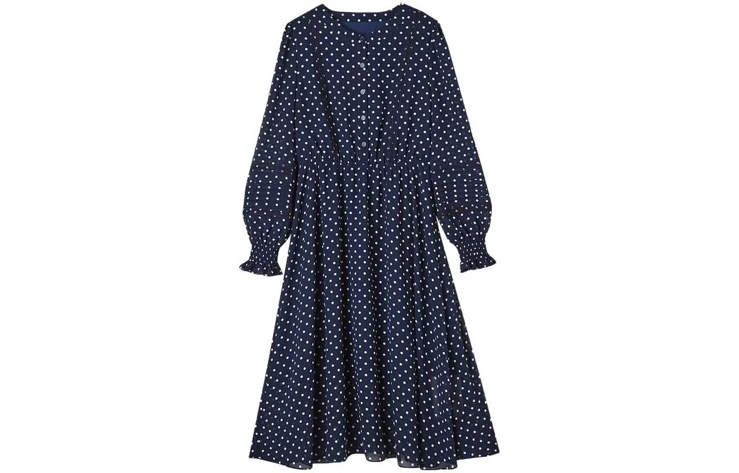 【dme】 宽松休闲立领长袖连衣裙