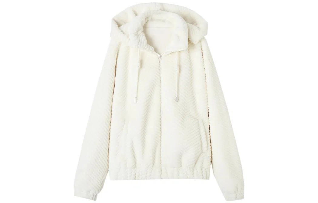 【dme】仿羊羔毛连帽休闲绒感外套 女款 本白