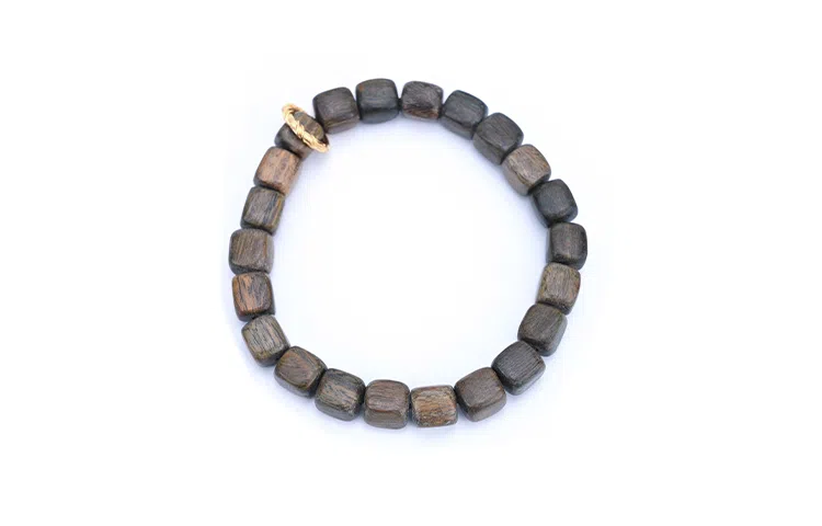 天纵 国风文玩复古佛珠 绿檀方块跑环 木作手串 男女同款情侣款 绿檀