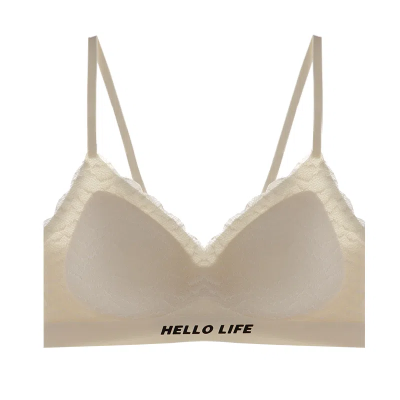 内在密码 小胸聚拢无痕无钢圈海浪纹蕾丝内衣女薄款防下垂舒适文胸