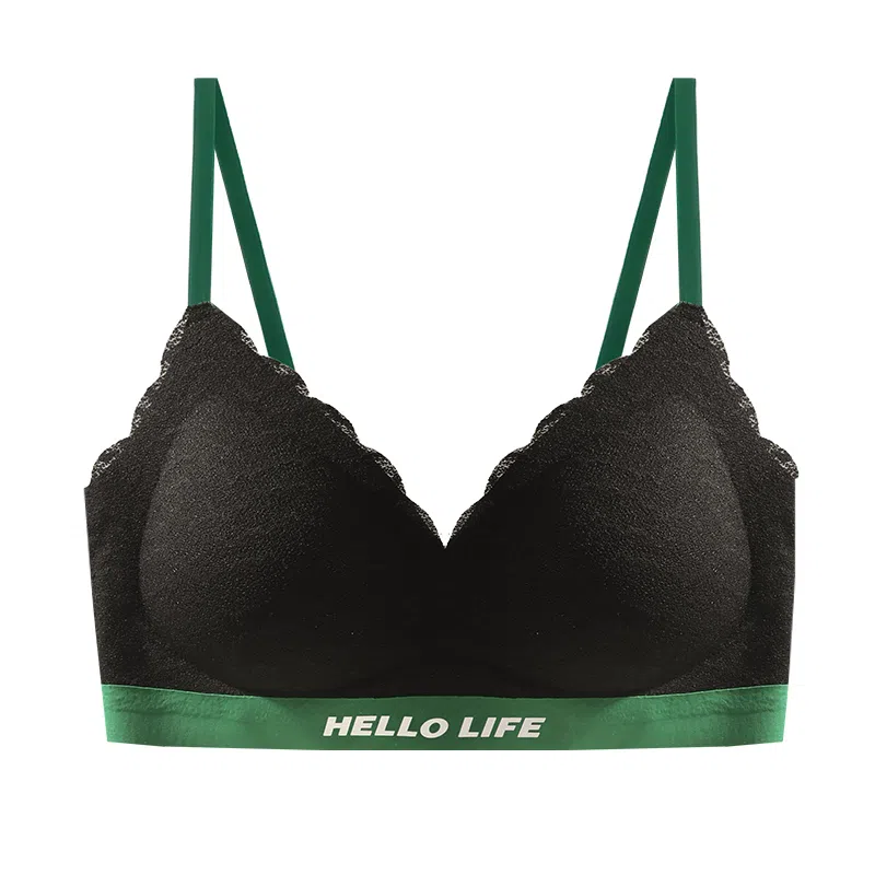 内在密码 小胸聚拢无痕无钢圈海浪纹蕾丝内衣女薄款防下垂舒适文胸