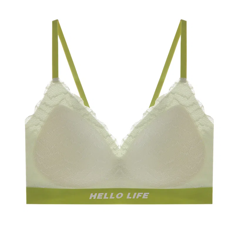 内在密码 小胸聚拢无痕无钢圈海浪纹蕾丝内衣女薄款防下垂舒适文胸