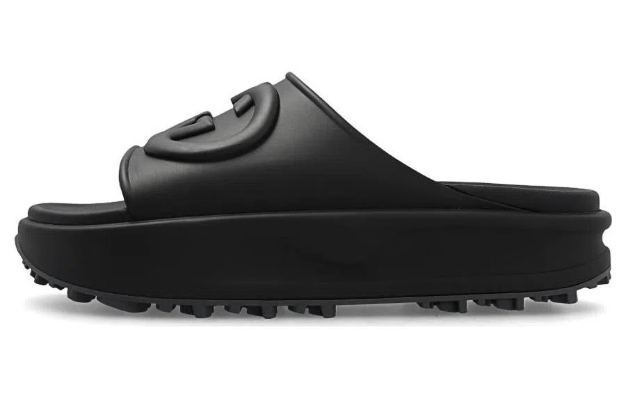 Gucci Rubber Slide Sandals Black