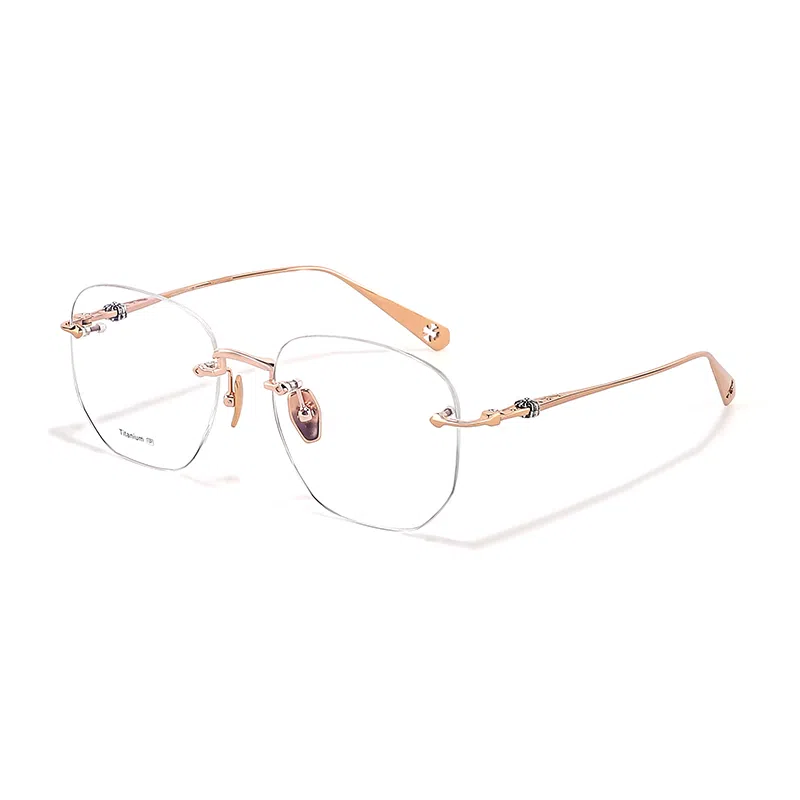 【联系客服可配度数】 佐川 超轻无边框 多边形 平光防蓝光 近视可配有度数 钛板材镜架 不规则/多边形 功能性眼镜 男女同款情侣款