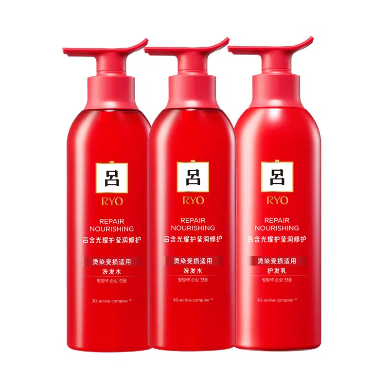 吕 新款红吕升级版含光耀护莹润修护洗发水护发素组合 受损修护莹亮光泽