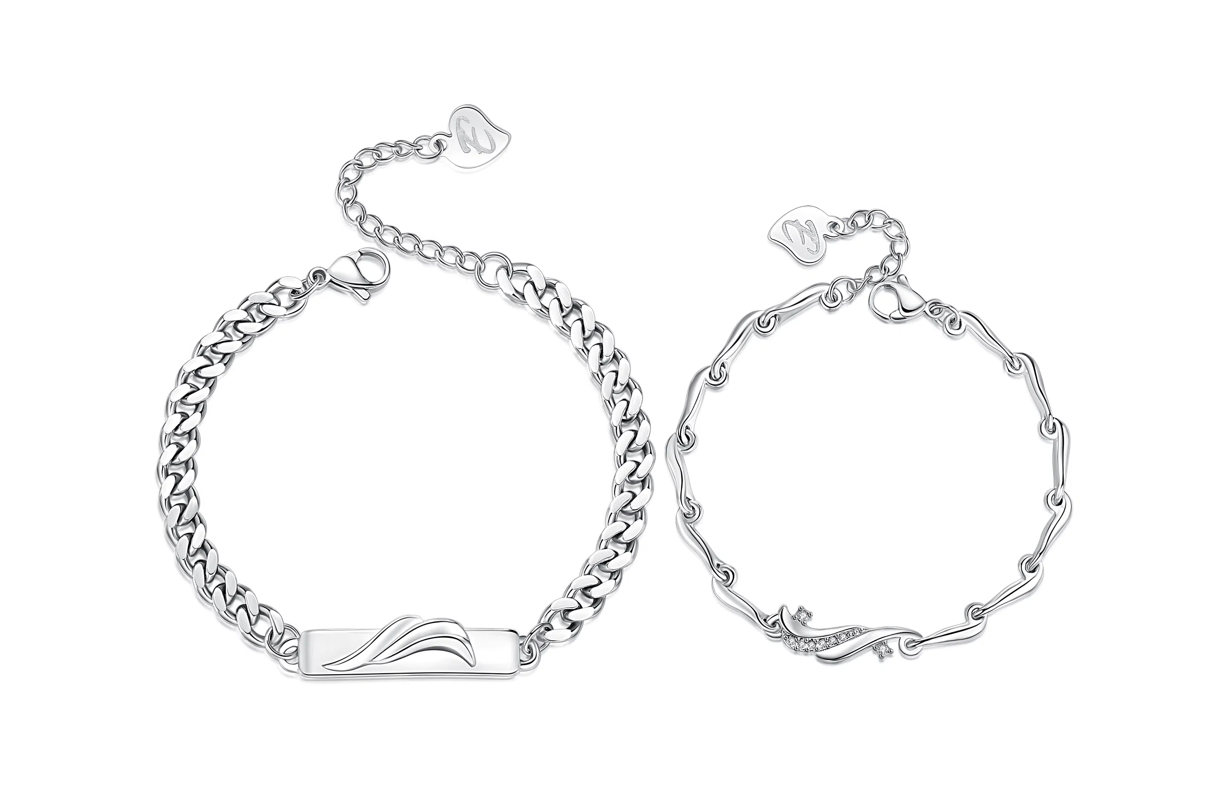 ENFANTIN Wave Wing Couple Bracelets Titanium Steel