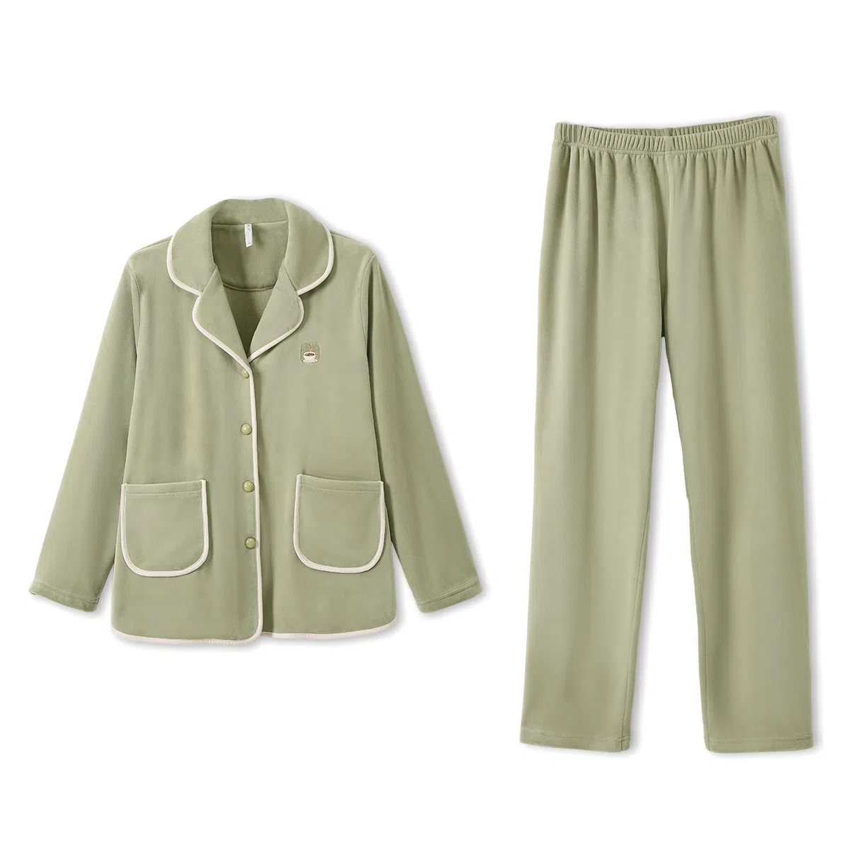 安之伴 秋冬海岛绒睡衣简约休闲保暖家居套装 女款