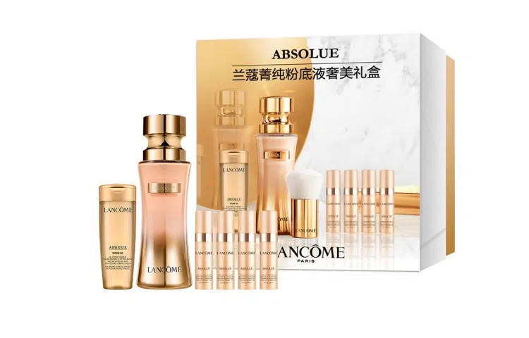 兰蔻 菁纯粉底液奢美礼盒彩妆套装 易上色