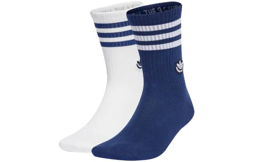 adidas Originals Trefoil Embroidered Mid Socks 2-Pack