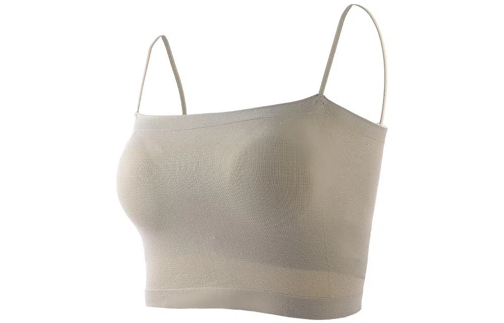 浪莎 一字肩纯色薄款防走光内搭带胸垫裹胸舒适无钢圈上托侧收防下垂美背吊带背心一体无痕文胸 女款