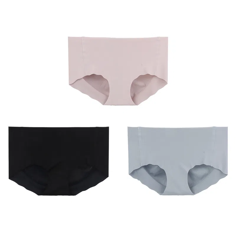 内在密码 无痕三角内裤女中腰大码女士蚕丝底裆透气底裤薄款蜜桃不夹臀