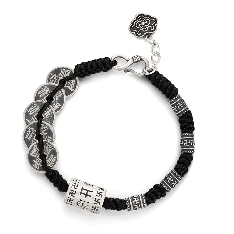 魔物 五帝钱 转运 国潮编织 足银 手链 男女同款情侣款