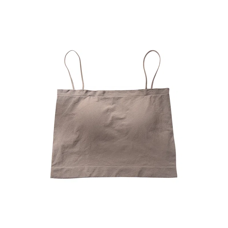 浪莎 一字肩纯色薄款防走光内搭带胸垫裹胸舒适无钢圈上托侧收防下垂美背吊带背心一体无痕文胸 女款