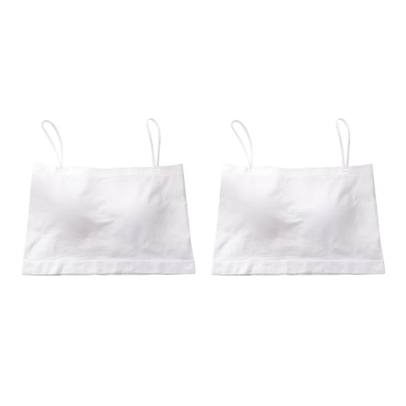 浪莎 一字肩纯色薄款防走光内搭带胸垫裹胸舒适无钢圈上托侧收防下垂美背吊带背心一体无痕文胸 女款