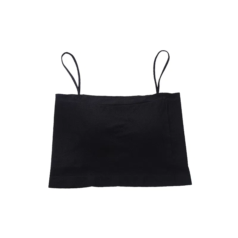 浪莎 一字肩纯色薄款防走光内搭带胸垫裹胸舒适无钢圈上托侧收防下垂美背吊带背心一体无痕文胸 女款