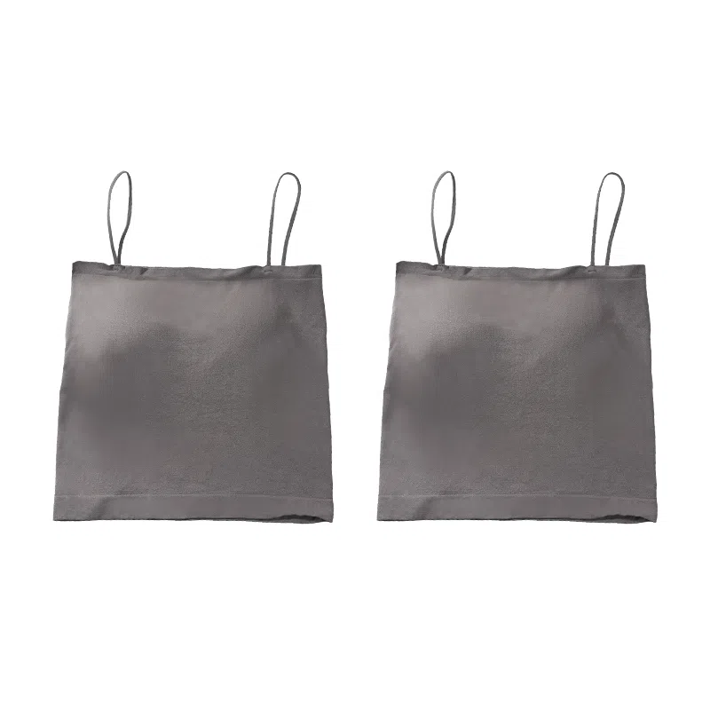 浪莎 一字肩纯色薄款防走光内搭带胸垫裹胸舒适无钢圈上托侧收防下垂美背吊带背心一体无痕文胸 女款