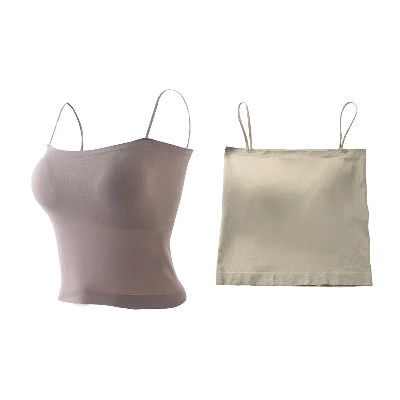 浪莎 一字肩纯色薄款防走光内搭带胸垫裹胸舒适无钢圈上托侧收防下垂美背吊带背心一体无痕文胸 女款