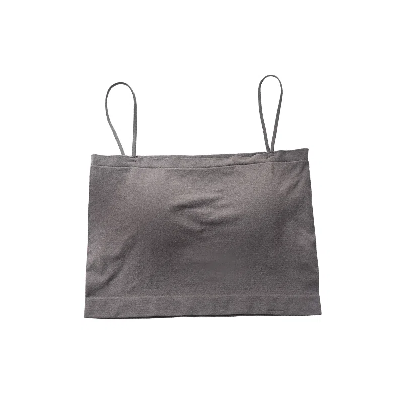 浪莎 一字肩纯色薄款防走光内搭带胸垫裹胸舒适无钢圈上托侧收防下垂美背吊带背心一体无痕文胸 女款