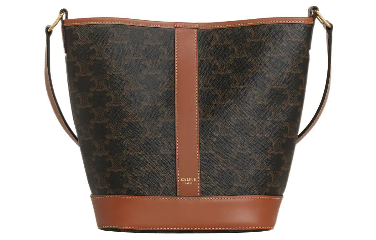 Celine Triomphe Bucket Bag Brown