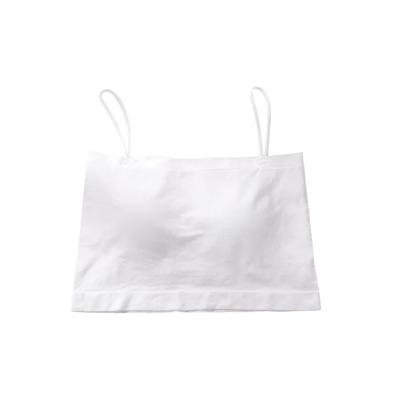 浪莎 一字肩纯色薄款防走光内搭带胸垫裹胸舒适无钢圈上托侧收防下垂美背吊带背心一体无痕文胸 女款