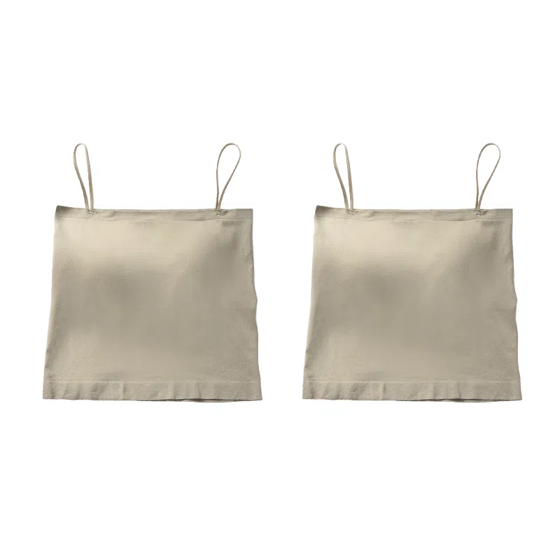 浪莎 一字肩纯色薄款防走光内搭带胸垫裹胸舒适无钢圈上托侧收防下垂美背吊带背心一体无痕文胸 女款