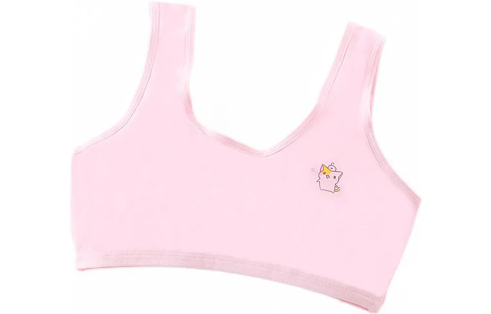 浪莎 纯色卡通动漫印花背心薄款文胸 粉色
