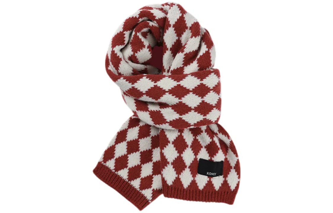 优幽兰 秋冬季仿羊绒百搭设计感格子拼色氛围感 休闲时尚针织加厚保暖学生防风防寒小众 绒线围巾 女款