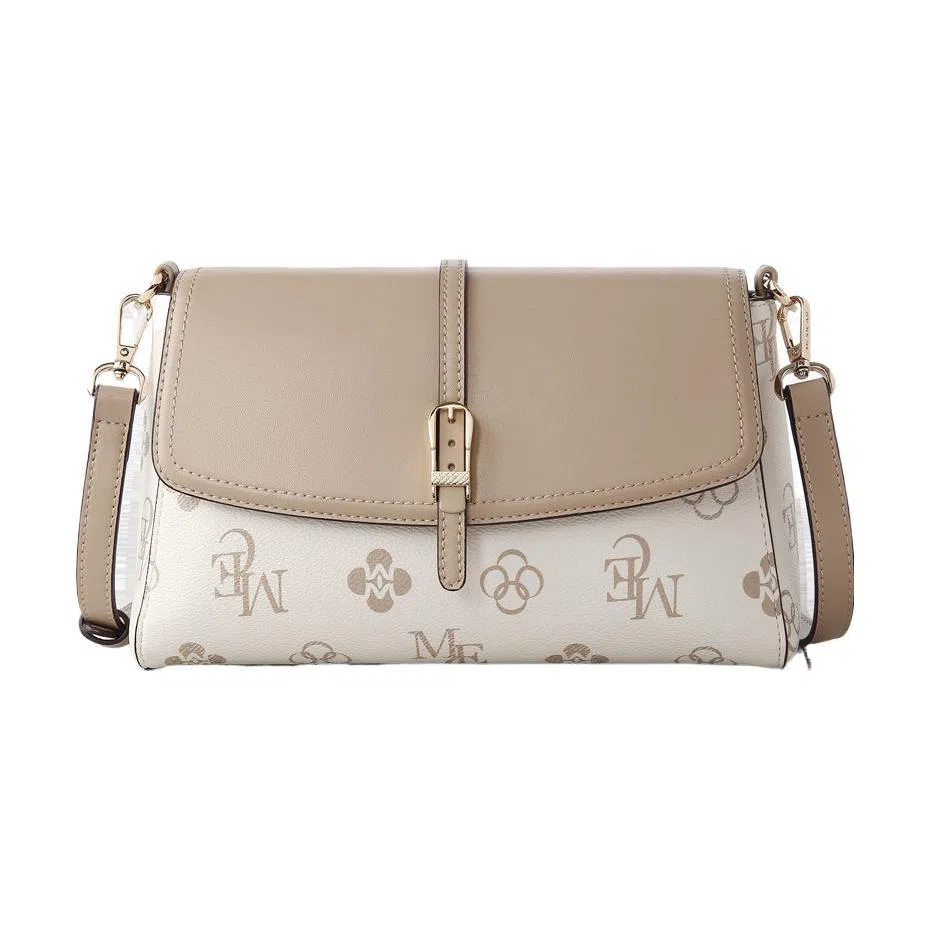 稻草人 时尚百搭小众设计 聚氨酯 单肩斜挎包 女款 米白配杏色/棕配深啡/深棕配棕色