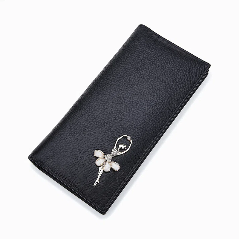 稻草人 时尚韩版甜美多功能 牛皮 钱包 女款 黑色/粉红/米白