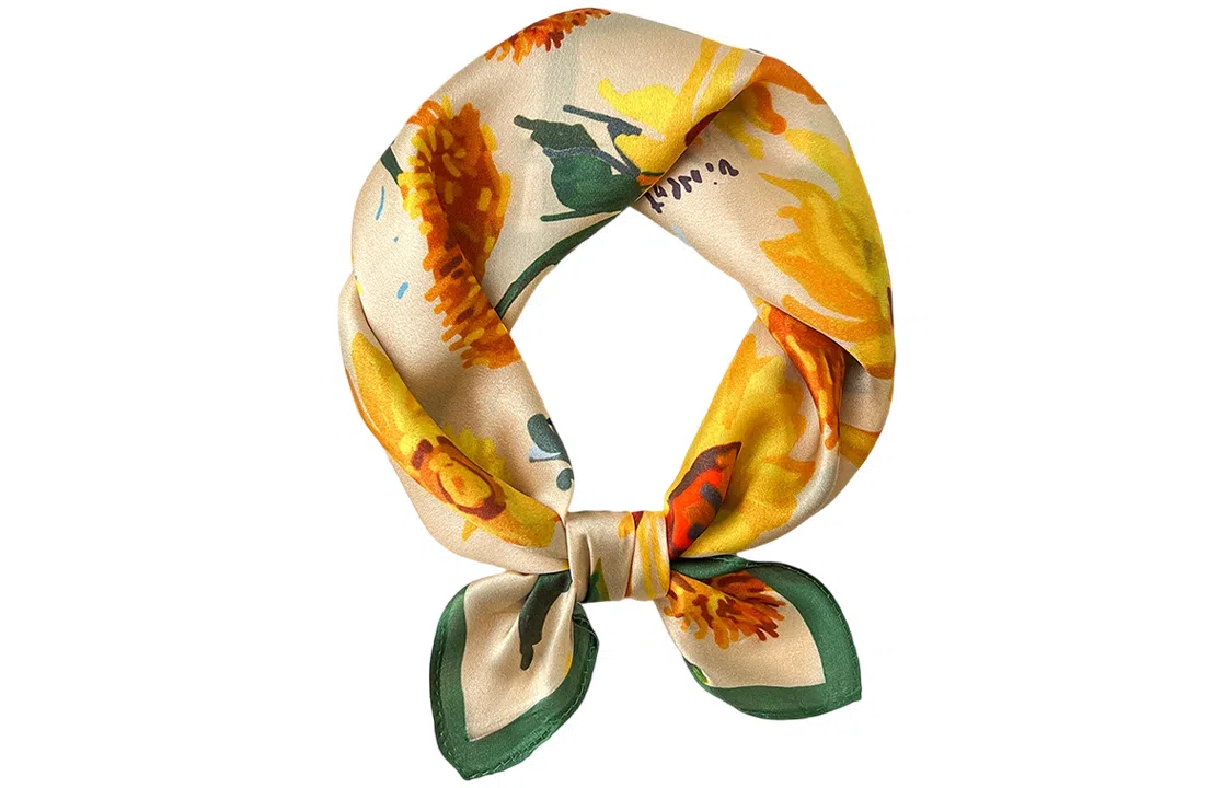 优幽兰 女生百搭休闲时尚真丝设计感水墨晕染国风衬衫高级感多功能实用礼盒装 丝巾发带飘带 女款