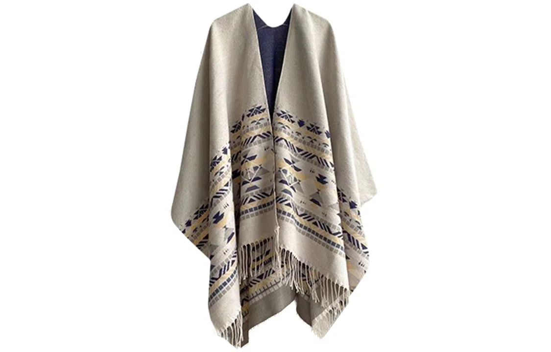 优幽兰 秋冬季女学生百搭时尚民族风旅行拍照空调房办公室保暖两用圣诞闺蜜同款大牌礼盒装 披肩围巾披风 女款