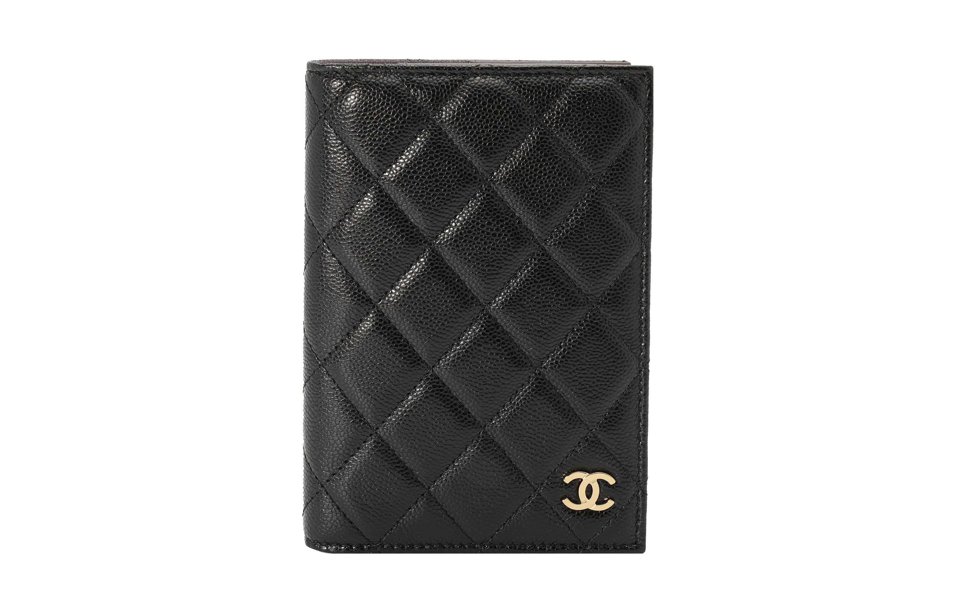 CHANEL 23B Passport Holder Black