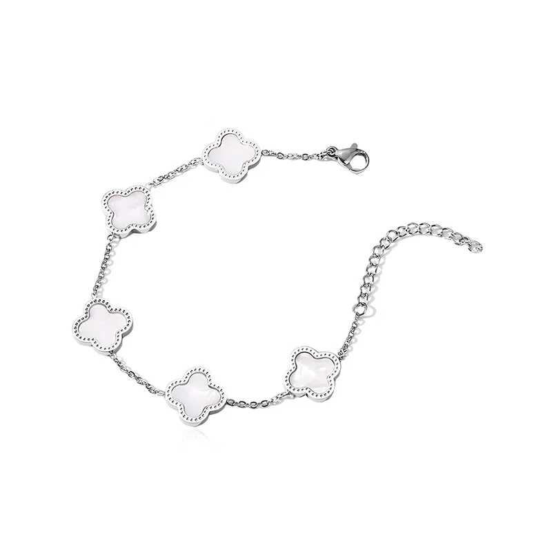 饰伴 幸运系列  四叶草 高级感轻奢小众 可调节 钛钢 手链 女款