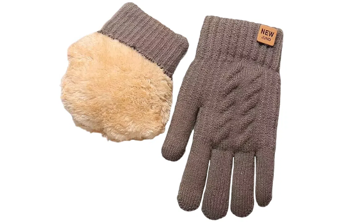 优幽兰 潮流摩托车防寒防冻东北加绒加厚实用 通勤随身便携 百搭小众五指耐用耐磨护手 涤纶 绒线手套 男女同款情侣款