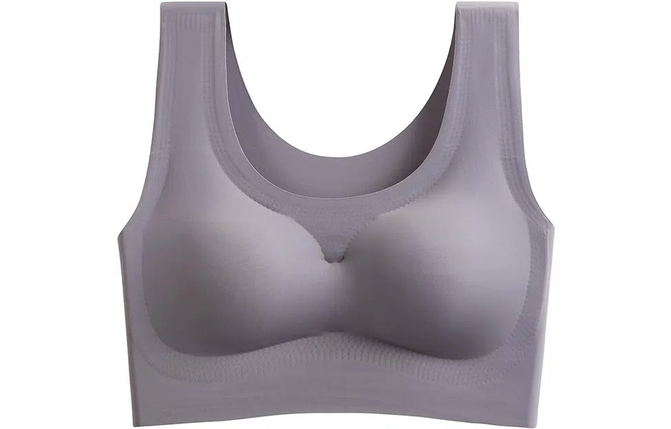 浪莎 纯色运动背心式聚拢文胸 深灰