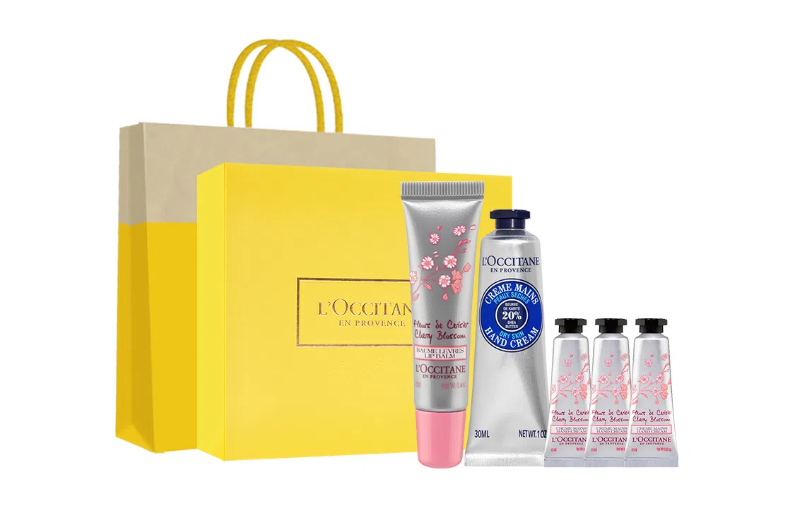 欧舒丹 手唇套装樱花乳木果玫瑰之心护手霜唇膏香氛礼盒 滋润保湿防干裂