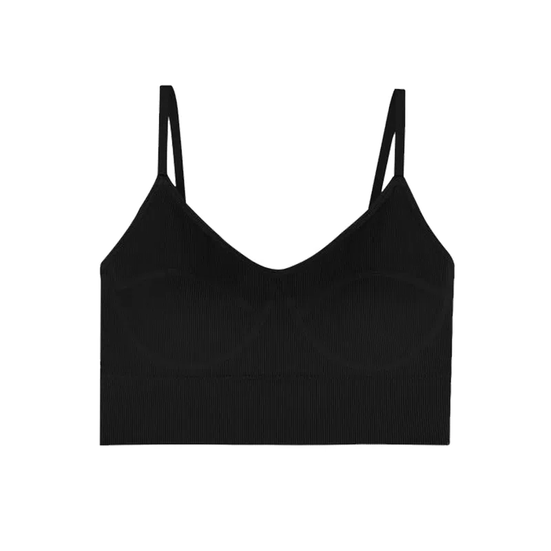 内在密码吊带背心式内衣女无痕内搭打底带胸垫螺纹方领美背免穿文胸