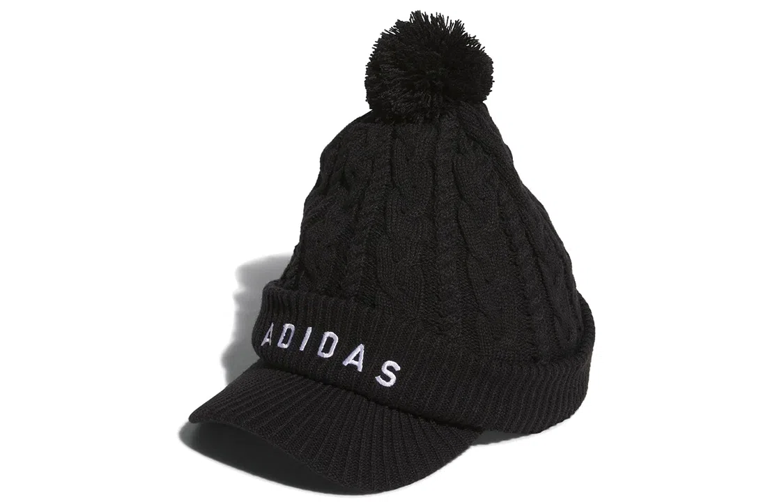 adidas Logo Embroidered Knit Hat Black