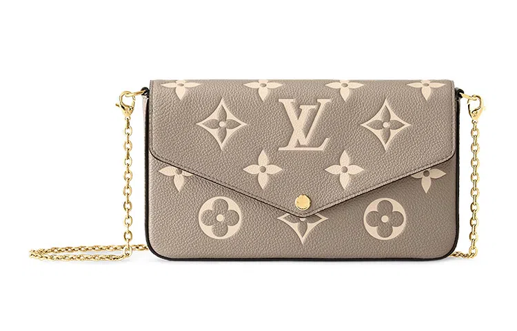 Louis Vuitton Pochette Félicie Elephant Grey Milk White