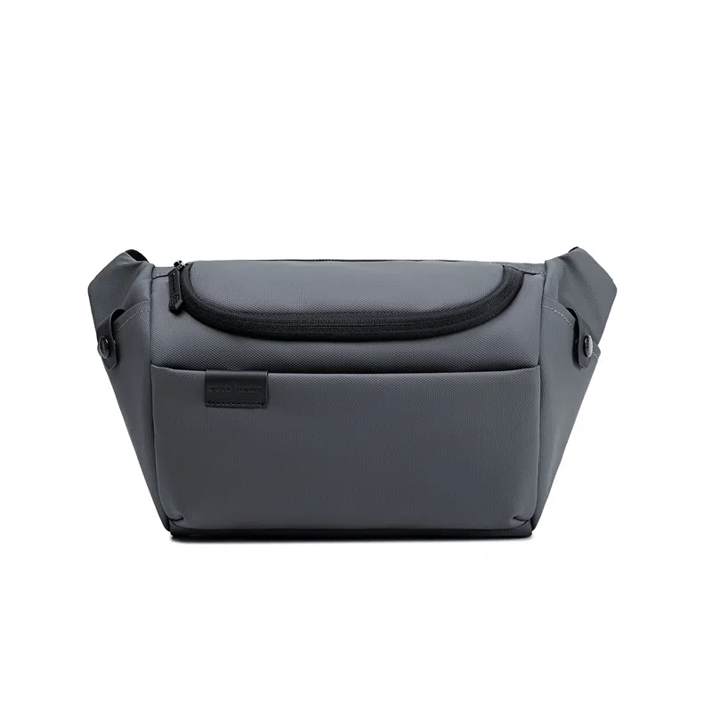 北极猎人 时尚大容量日常出行 涤纶 单肩包胸包腰包 常规 男款 黑色/灰色
