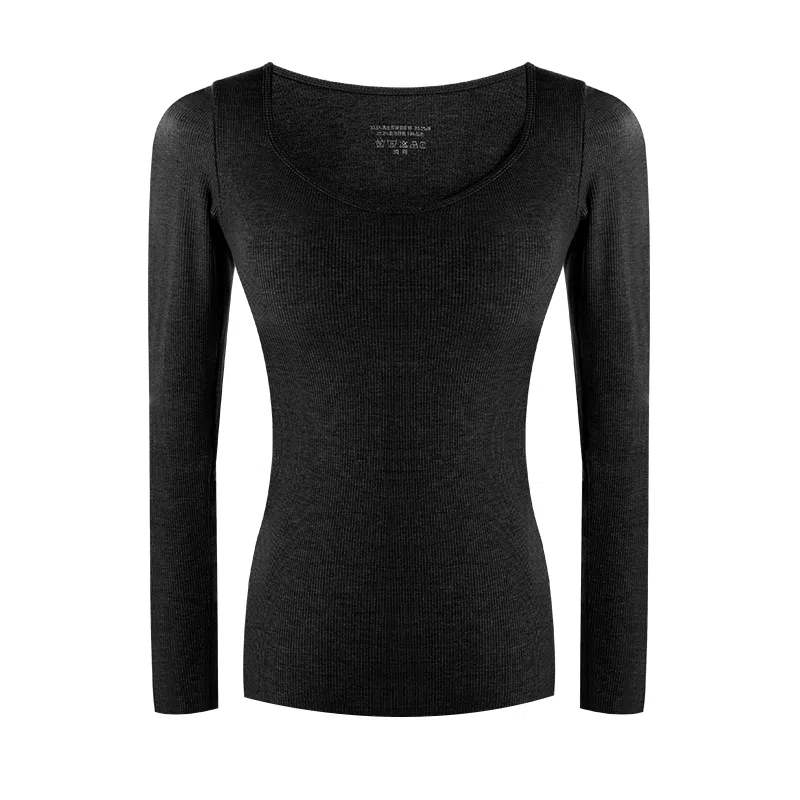 内在密码 赫本领保暖内衣女秋冬免穿文胸聚拢内搭外穿打底衫上衣 女款