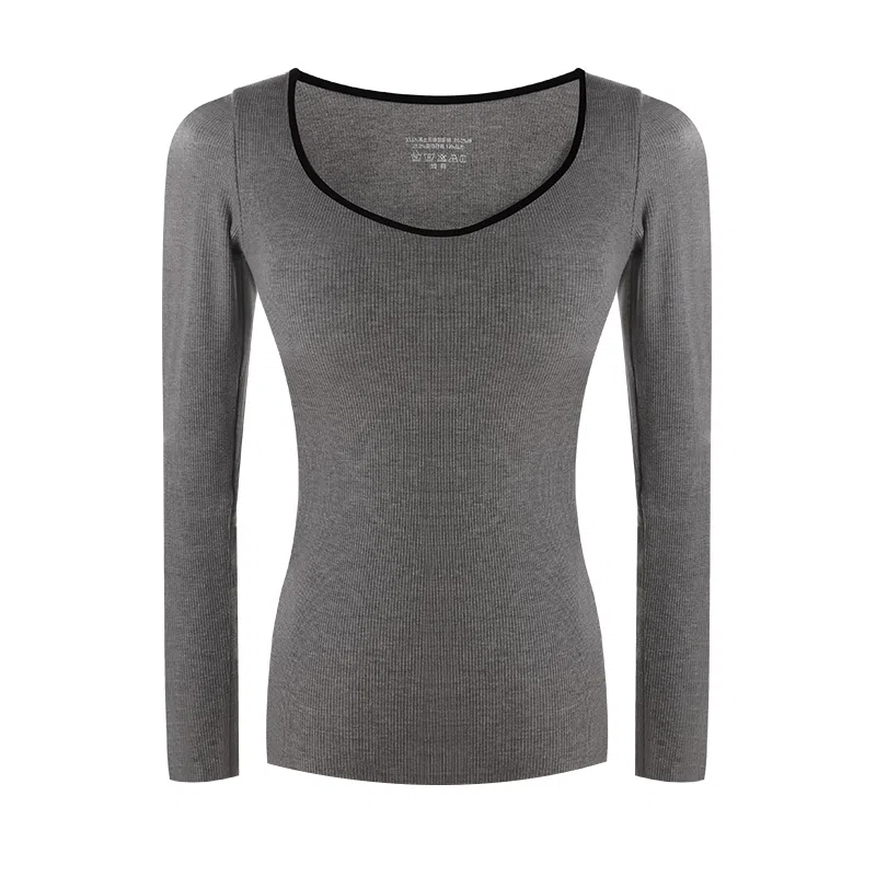 内在密码 赫本领保暖内衣女秋冬免穿文胸聚拢内搭外穿打底衫上衣 女款