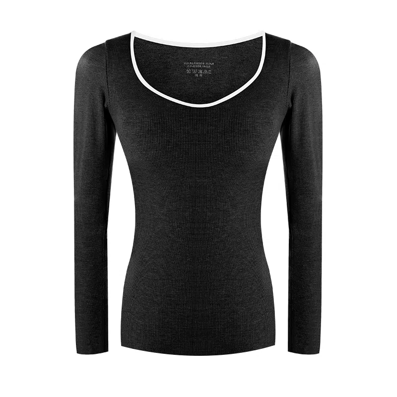 内在密码 赫本领保暖内衣女秋冬免穿文胸聚拢内搭外穿打底衫上衣 女款