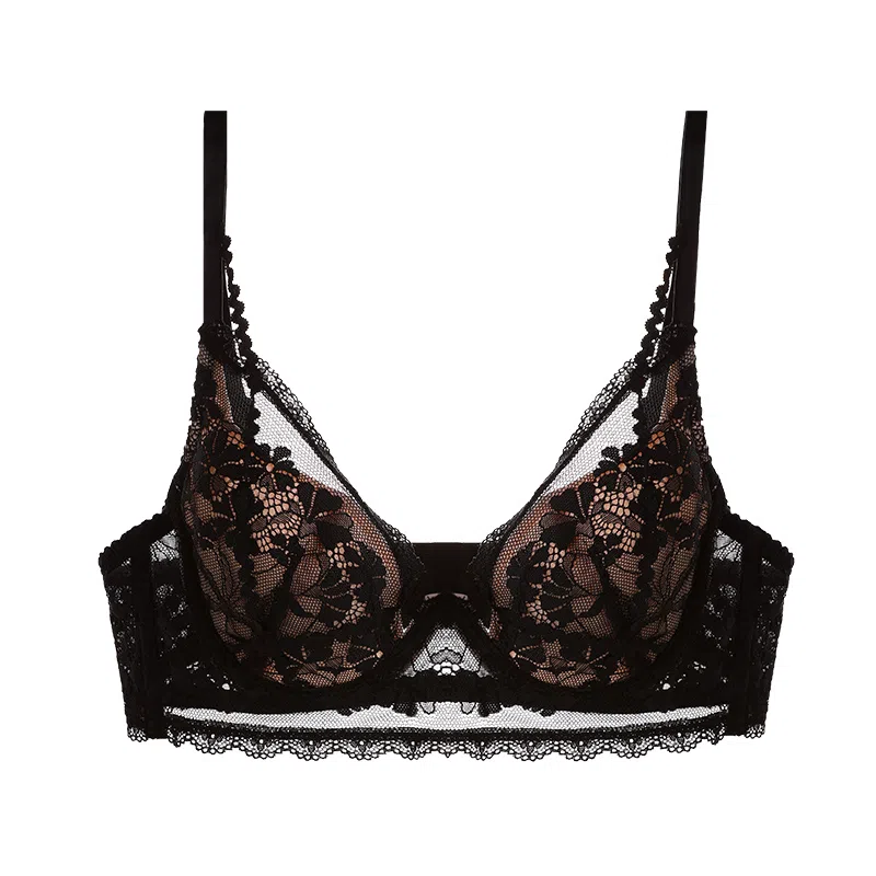 内在密码  薄款聚拢内衣女大胸显小胸法式蕾丝防下垂文胸