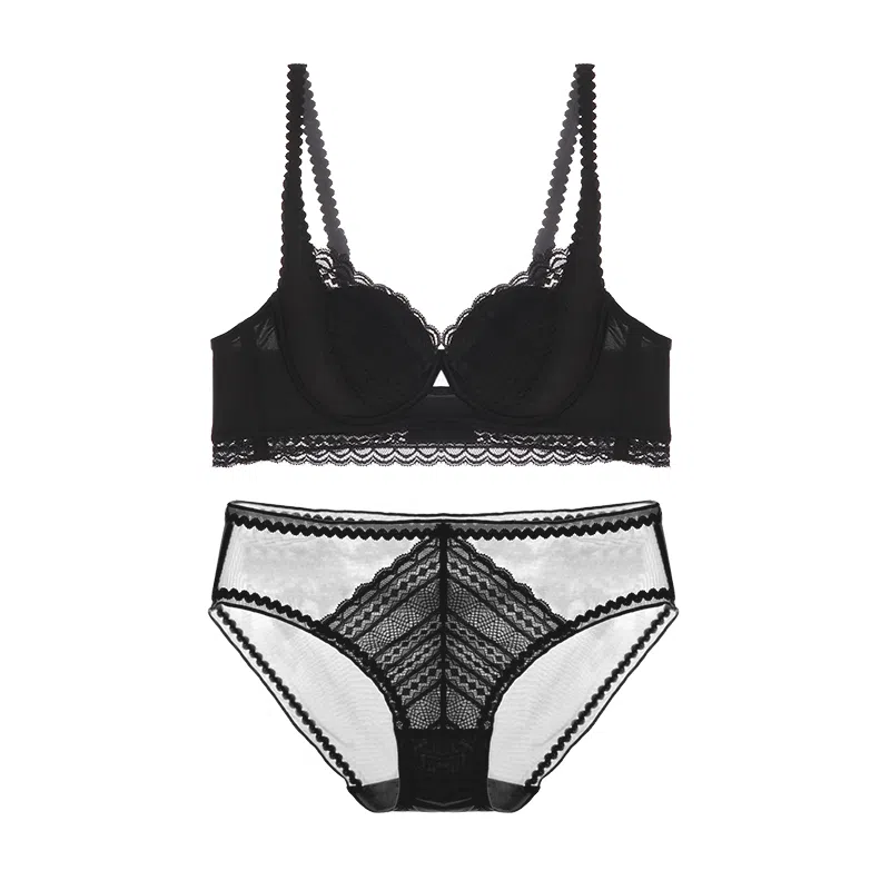 内在密码 大胸显小显瘦收副乳防下垂法式纯欲性感蕾丝超薄聚拢文胸两件装