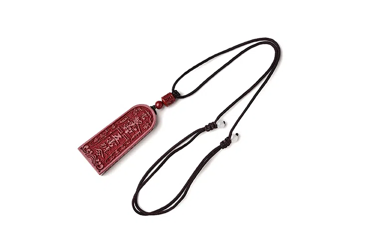 灵菲 中国风吉祥致福国潮复古新中式 朱砂 玉石项链 女款 朱砂