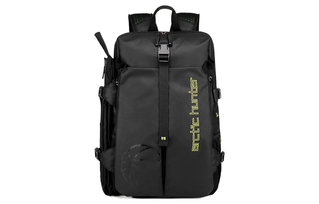 北极猎人 多功能运动收纳男大容量学生拉链搭扣开合 锦纶 篮球包足球健身包训练包书包背包双肩包 大号 男款 黑色/灰色/蓝色