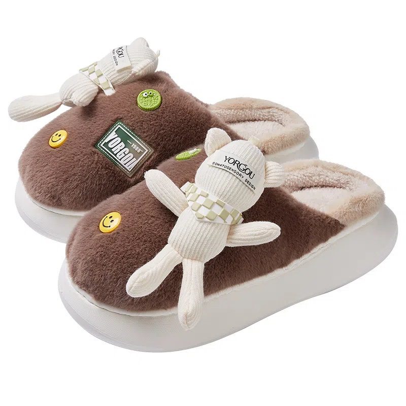 Yuangang Bear Plush Slippers
