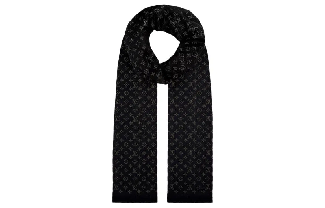 Louis Vuitton Monogram Scarf Black
